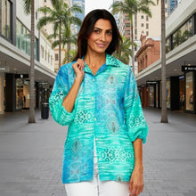 Load image into Gallery viewer, Claire Powell Collar Shirt - Spray colour front shot
