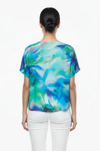 Load image into Gallery viewer, Claire Powell V Neck Short Sleeve Modal Top - Island Delight colour back shot
