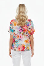 Load image into Gallery viewer, Claire Powell V Neck Short Sleeve Modal Top - Zen colour back shot
