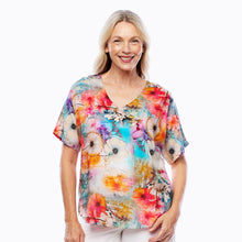 Load image into Gallery viewer, Claire Powell V Neck Short Sleeve Modal Top - Zen colour front shot
