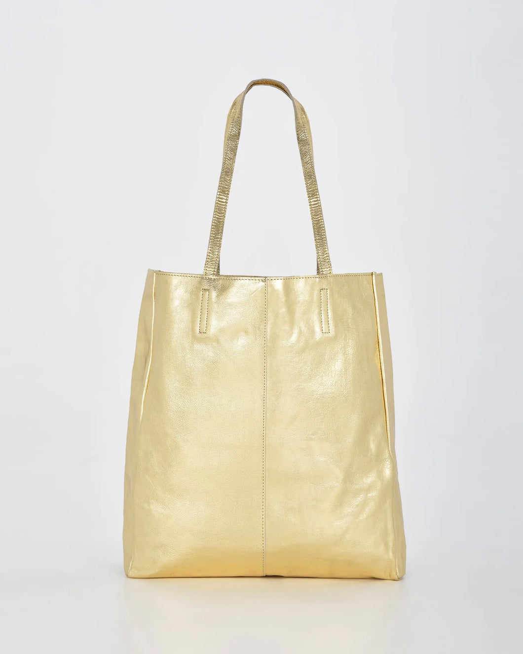 Cobb and Co - Venus - Metallic Leather Tote Bag - Champagne colour front shot
