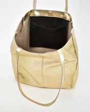 Load image into Gallery viewer, Cobb and Co - Venus - Metallic Leather Tote Bag - Champagne colour inside shot
