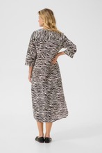 Load image into Gallery viewer, Cream - CRBellis Caftan Dress - Black White Animal colour back shot
