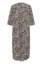 Load image into Gallery viewer, Cream - CRBellis Caftan Dress - Black White Animal colour back shot
