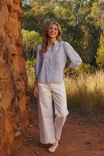 Load image into Gallery viewer, Cream - CRKorey Blouse - Frozen Fjord White Stripe colour front shot
