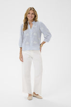 Load image into Gallery viewer, Cream - CRKorey Blouse - Frozen Fjord White Stripe colour front shot
