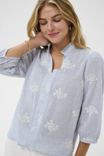 Load image into Gallery viewer, Cream - CRKorey Blouse - Frozen Fjord White Stripe colour front shot
