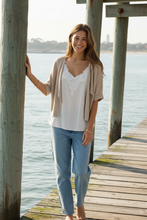 Load image into Gallery viewer, Cream - CRSillar Knit Bolero - Oat Melange colour front shot
