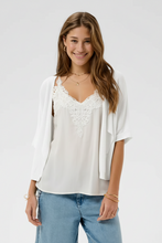 Load image into Gallery viewer,  Cream - CRSillar Knit Bolero - Snow White colour front shot
