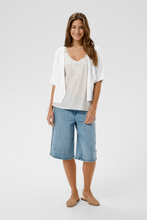 Load image into Gallery viewer, Cream - CRSillar Knit Bolero - Snow White colour front shot
