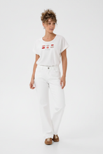 Load image into Gallery viewer, Cream - CRSophia LP Straight Twill Coco Fit - Snow White colour front shot
