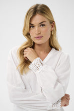 Load image into Gallery viewer, Cream - Delia Blouse - Snow White colour front shot
