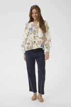 Load image into Gallery viewer, Cream - Lucia Blouse - Hailey Print with Blue colour front shot
