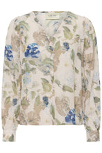 Load image into Gallery viewer, Cream - Lucia Blouse - Hailey Print with Blue colour front shot
