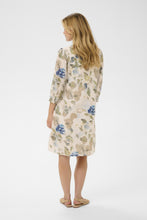 Load image into Gallery viewer, Cream - Lucia Short Dress - Hailey Print with Blue colour back shot
