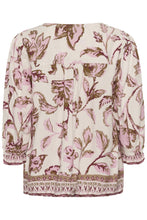 Load image into Gallery viewer, Cream - Tiah Boho Blouse - Pink Flower colour back shot
