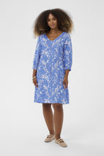 Load image into Gallery viewer, Cream - Tiah Short Dress - Blue Toile colour front shot
