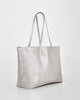 Elara - Metallic Leather Hobo - Silver colour side shot