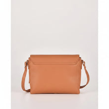 Load image into Gallery viewer, Eloise Soft Leather Crossbody Flap Bag - Tan colour back shot
