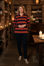 Load image into Gallery viewer, Equinox - Block Stripe Cotton Rugby Top - Rust/ Navy colour front shot
