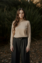 Load image into Gallery viewer, Fields Knitwear - Bella Turtle Neck Pullover - Oatmeal colour front shot
