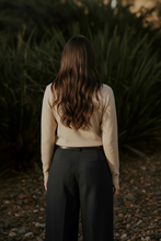 Load image into Gallery viewer, Fields Knitwear - Bella Turtle Neck Pullover - Oatmeal colour back shot
