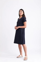 Load image into Gallery viewer, Foil - Captain&#39;s Choice Dress - True Navy colour side shot

