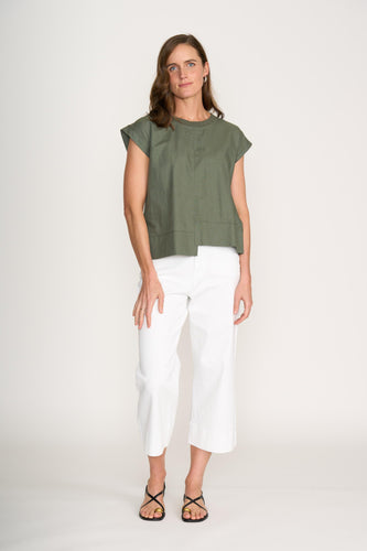 Foil - Cut Of Your Rib Top - Sage colour front shot