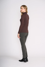 Load image into Gallery viewer, Foil - Fine Merino Polo Neck Top - Ristretto colour back shot
