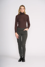 Load image into Gallery viewer, Foil - Fine Merino Polo Neck Top - Ristretto colour front shot
