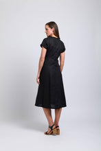 Load image into Gallery viewer, Foil - Fringe Event Dress in Black colour back shot
