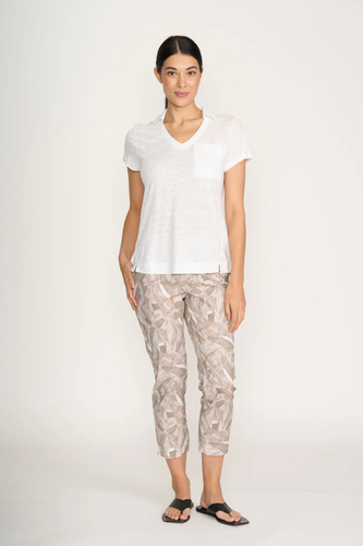 Foil - Fuss Free Capri Printed Pant - Canopy colour front shot