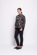 Load image into Gallery viewer, Foil - Long Slim Trapeze Pant - Black colour side shot
