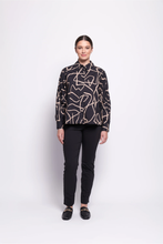 Load image into Gallery viewer, Foil - Long Slim Trapeze Pant - Black colour front shot
