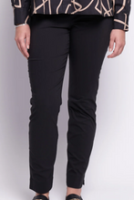 Load image into Gallery viewer, Foil - Long Slim Trapeze Pant - Black colour front closed up shot
