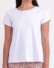 Load image into Gallery viewer, Foil - Natural Flare Top in White colour front closed up shot
