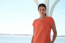 Load image into Gallery viewer, Foil - Pleat Dreams Shift - Nectarine colour front shot

