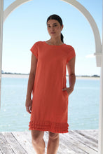 Load image into Gallery viewer, Foil - Pleat Dreams Shift - Nectarine colour front shot
