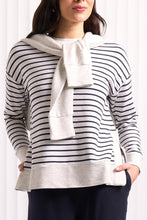 Load image into Gallery viewer, Foil - Software Upgrade Zip Sweater - Stripe colour front closed up shot
