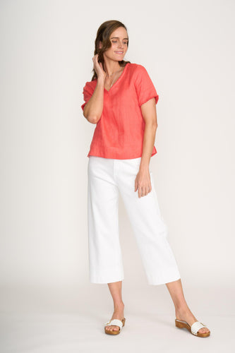 Foil - V Benefits Top - Melon colour front shot