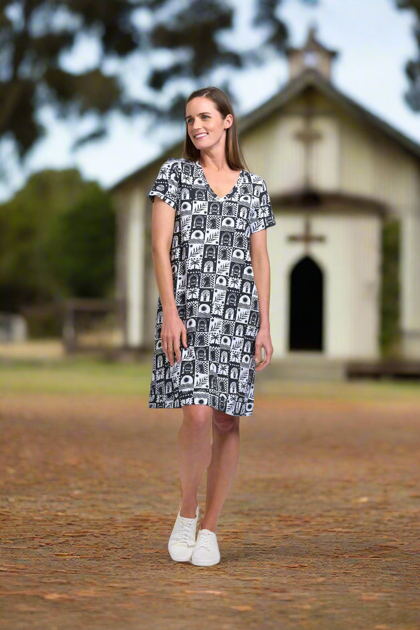 Foil - What the Frock Dress - Goddess style front shot