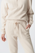 Load image into Gallery viewer, Goondiwindi Cotton - Barkly Cotton Track Pant - Birch colour front closed up shot
