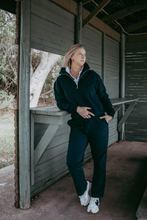 Load image into Gallery viewer, Goondiwindi Cotton - Barkly Cotton Track Pant - Dark Navy colour front shot
