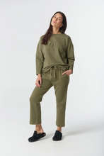 Load image into Gallery viewer, Goondiwindi Cotton - Barkly Cotton Track Pant - Sage colour front shot
