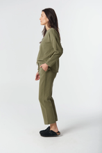 Load image into Gallery viewer, Goondiwindi Cotton - Barkly Cotton Track Pant - Sage colour side shot
