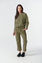 Load image into Gallery viewer, Goondiwindi Cotton - Barkly Cotton Track Pant - Sage colour front shot
