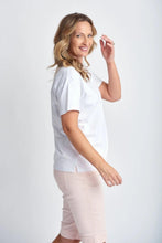 Load image into Gallery viewer, Goondiwindi Cotton - Basic Crew Neck Tee in White colour side shot
