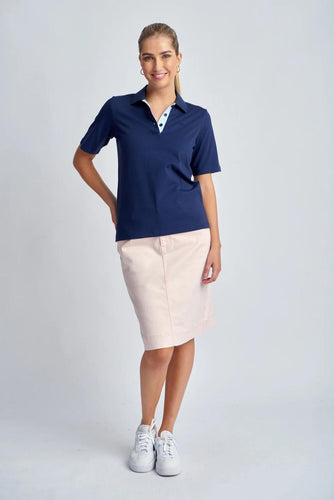 Goondiwindi Cotton - Cotton Jersey Classic Polo in Navy colour front shot