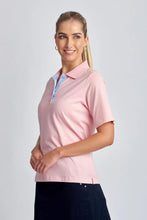 Load image into Gallery viewer, Goondiwindi Cotton - Cotton Jersey Classic Polo in Tickle Pink colour front side shot
