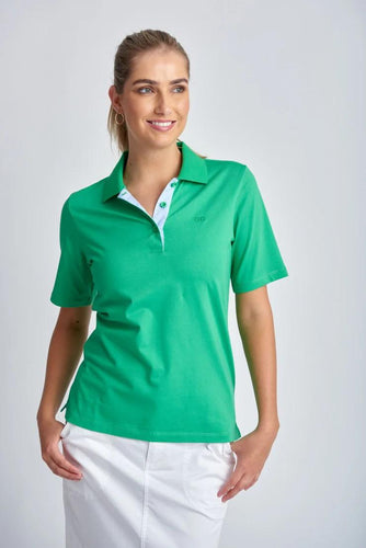 Goondiwindi Cotton - Cotton Jersey Classic Polo in Kelly Green colour front shot